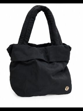 lululemon athletica Black Fold-Top Padded Tote